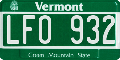 VT license plate LFO932