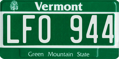 VT license plate LFO944
