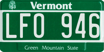 VT license plate LFO946