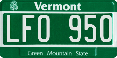 VT license plate LFO950