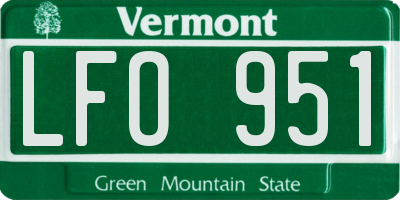 VT license plate LFO951