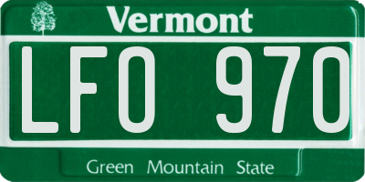 VT license plate LFO970