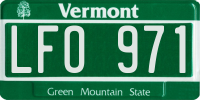 VT license plate LFO971