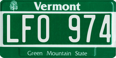 VT license plate LFO974