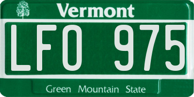 VT license plate LFO975