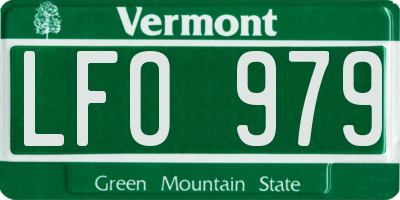 VT license plate LFO979