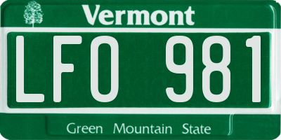 VT license plate LFO981
