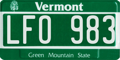 VT license plate LFO983