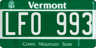 VT license plate LFO993