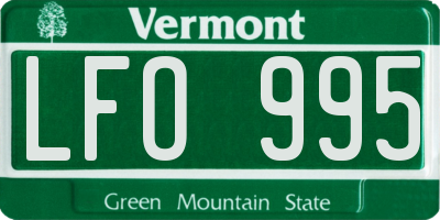 VT license plate LFO995