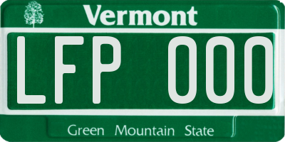 VT license plate LFP000