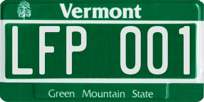 VT license plate LFP001