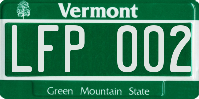 VT license plate LFP002