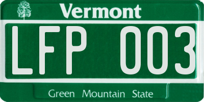 VT license plate LFP003