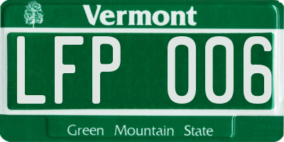VT license plate LFP006