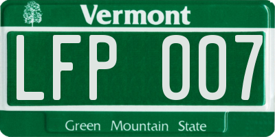 VT license plate LFP007