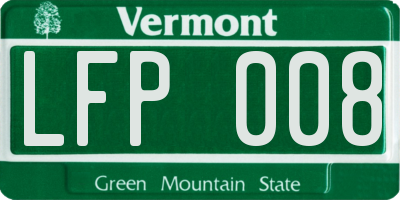 VT license plate LFP008