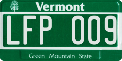 VT license plate LFP009