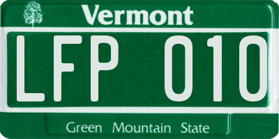 VT license plate LFP010