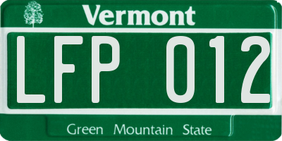 VT license plate LFP012