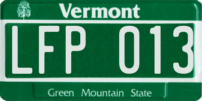 VT license plate LFP013