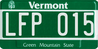 VT license plate LFP015