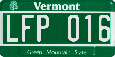 VT license plate LFP016
