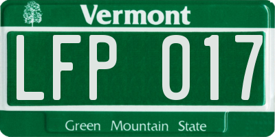 VT license plate LFP017