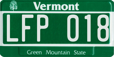 VT license plate LFP018