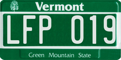 VT license plate LFP019