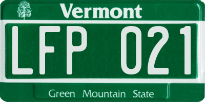 VT license plate LFP021