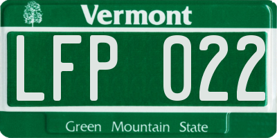 VT license plate LFP022