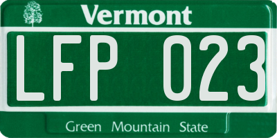 VT license plate LFP023
