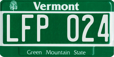VT license plate LFP024