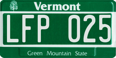VT license plate LFP025