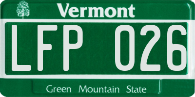 VT license plate LFP026