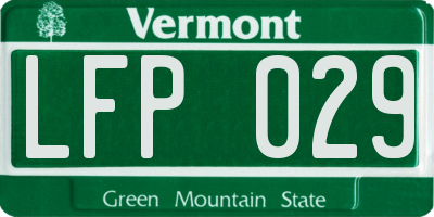VT license plate LFP029
