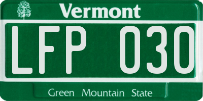 VT license plate LFP030