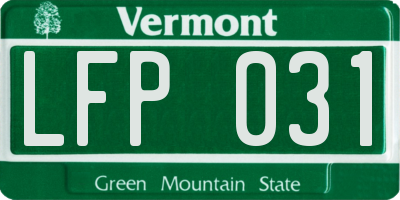 VT license plate LFP031
