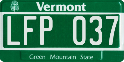 VT license plate LFP037