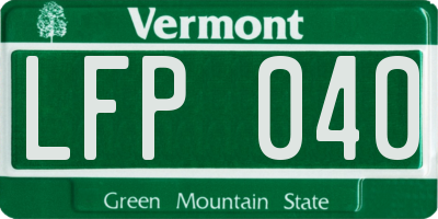 VT license plate LFP040