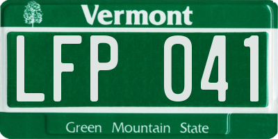 VT license plate LFP041