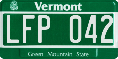 VT license plate LFP042