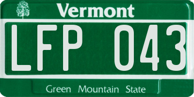 VT license plate LFP043