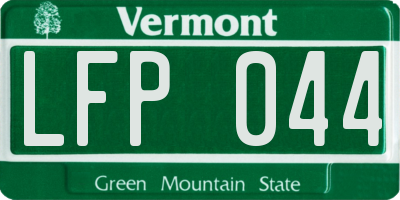 VT license plate LFP044