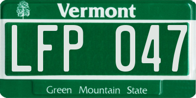 VT license plate LFP047