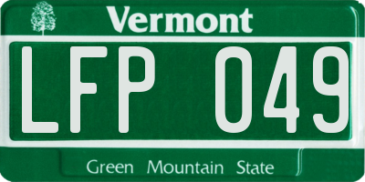VT license plate LFP049