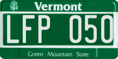 VT license plate LFP050