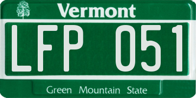 VT license plate LFP051