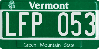 VT license plate LFP053